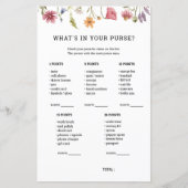 ワイルドフラワーベイビーシャワーあなたの財布のゲームの中にあるものを (正面)