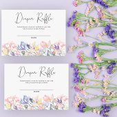 ワイルドフラワーベイビーシャワーおむつラッフルチケット エンクロージャーカード