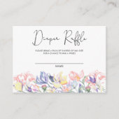 ワイルドフラワーベイビーシャワーおむつラッフルチケット エンクロージャーカード (正面)