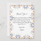 ワイルドフラワーベイビーシャワーの感謝カード 招待状 (正面)