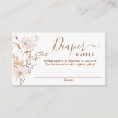 ワイルドフラワーベイビーシャワーガールおむつラッフルカード エンクロージャーカード (正面)