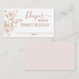 ワイルドフラワーベイビーシャワーガールおむつラッフルカード エンクロージャーカード