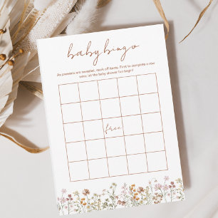 ワイルドフラワーベイビーシャワービンゴボホガーデンゲーム 招待状