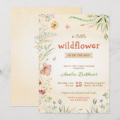 ワイルドフラワーベイビーシャワーフラワーサマーシックスプリンクル 招待状 (正面/裏面)