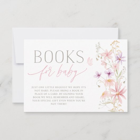 ワイルドフラワーベイビーシャワーブック 赤ちゃんのカードブック 招待状 (正面)