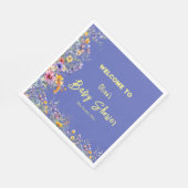 ワイルドフラワーベイビーシャワーペーパーナプキン スタンダードランチョンナプキン (角)