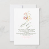 ワイルドフラワーベイビーシャワー少しお礼 サンキューカード (正面)