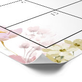 ワイルドフラワーベイビーシャワー推定期日カレンダー ポスター (角)