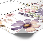 ワイルドフラワーベイビーシャワー推定期日カレンダー ポスター (角)