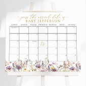 ワイルドフラワーベイビーシャワー推定期日カレンダー ポスター