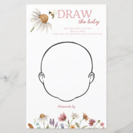 ワイルドフラワーベイビーシャワー描画ベビーゲーム