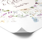 ワイルドフラワーベイビーシャワー水彩絵付けポスター ポスター (角)