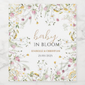 ワイルドフラワーベイビーシャワー食品飲料ラベルセット ワインラベル (シングルラベル)