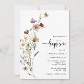 ワイルドフラワーベイビーバプテスマ招待状 招待状 (正面)