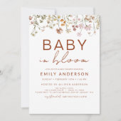 ワイルドフラワーベイビー イン ブルーム ベイビーシャワー ガーデン 招待状 (正面)