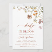 ワイルドフラワーベイビー イン ブルーム ベビーシャワー テラコッタ 招待状 (正面)