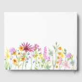 ワイルドフラワーベビシャワーゲパーソナライズされたストブック ゲストブック (裏面)