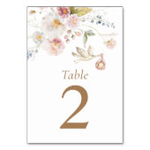 ワイルドフラワーベビシャワーテーブル番号カード テーブルナンバー (正面)
