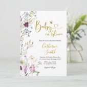 ワイルドフラワーベビーが開花ベビーシャワー招待状 招待状 (スタンド正面)