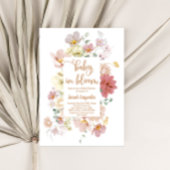 ワイルドフラワーベビーの開花の赤ちゃんシャワーガール 招待状