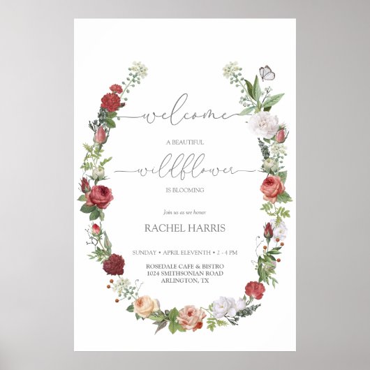 ワイルドフラワーベビーの開花ウェルカムサインポスター ポスター (正面)