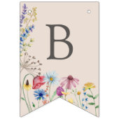 ワイルドフラワーベビーの開花ガーランドベビーシャワー バンティングフラッグ (第1の旗)