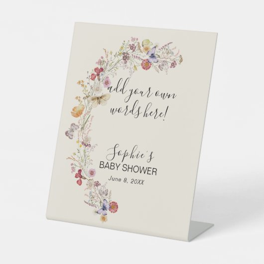 ワイルドフラワーベビーの開花独自の単語を追加 台座サイン (正面)