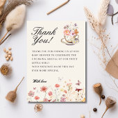 ワイルドフラワーベビーは紅茶のパーティーの赤ちゃんシャワーを醸造している サンキューカード
