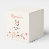 ワイルドフラワーベビーは紅茶のパーティーの赤ちゃんシャワーを醸造している フェイバーボックス (正面サイド)