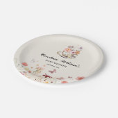 ワイルドフラワーベビーは紅茶のパーティーの赤ちゃんシャワーを醸造している ペーパープレート (アングル)