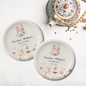 ワイルドフラワーベビーは紅茶のパーティーの赤ちゃんシャワーを醸造している ペーパープレート