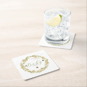 ワイルドフラワーベビーへビーベイビーシャワー スクエアペーパーコースター (インサイチュ)