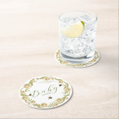 ワイルドフラワーベビーへビーベイビーシャワー ラウンドペーパーコースター (インサイチュ)