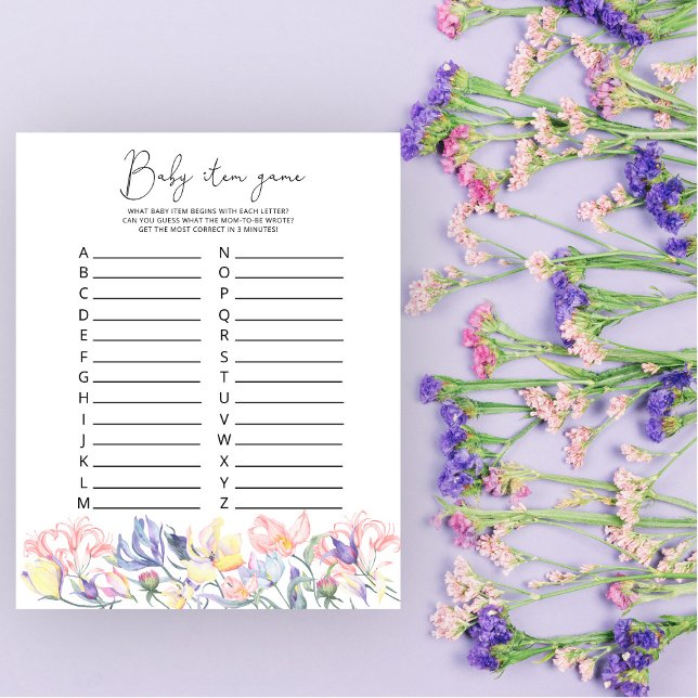 ワイルドフラワーベビーアイテムゲームベビーシャワーゲーム (クリエイターアップロード済み)