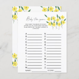 ワイルドフラワーベビーアイテムゲーム。赤ちゃんシャワーゲーム