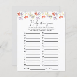 ワイルドフラワーベビーアイテムゲーム。赤ちゃんシャワーゲーム