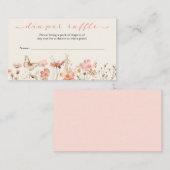 ワイルドフラワーベビーイン開花おむつラッフルベビーシャワー エンクロージャーカード (正面/裏面)