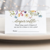 ワイルドフラワーベビーイン開花おむつラッフルベビーシャワー エンクロージャーカード