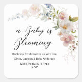 ワイルドフラワーベビーイン開花エレガントモダン スクエアシール (正面)