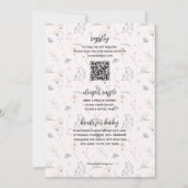 ワイルドフラワーベビーイン開花ガールオールインワンシャワー 招待状 (裏面)