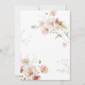 ワイルドフラワーベビーイン開花ガールベビーシャワー 招待状 (裏面)