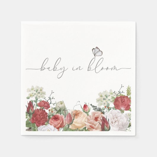 ワイルドフラワーベビーイン開花ガール スタンダードカクテルナプキン (正面)