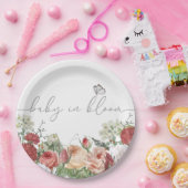 ワイルドフラワーベビーイン開花ガール ペーパープレート (パーティー)