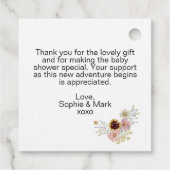 ワイルドフラワーベビーイン開花サンキューメッセージカード フェイバータグ (裏面)