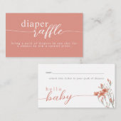 ワイルドフラワーベビーイン開花シャワーおむつラッフル エンクロージャーカード (正面/裏面)
