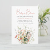 ワイルドフラワーベビーイン開花シャワー招待状 招待状 (スタンド正面)