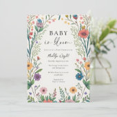 ワイルドフラワーベビーイン開花シャワー 招待状 (スタンド正面)