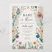 ワイルドフラワーベビーイン開花シャワー 招待状 (正面/裏面)