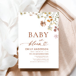 ワイルドフラワーベビーイン開花テラコッタベビーシャワー 招待状