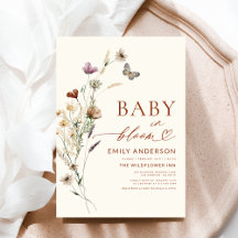 ワイルドフラワーベビーイン開花テラコッタベビーシャワー